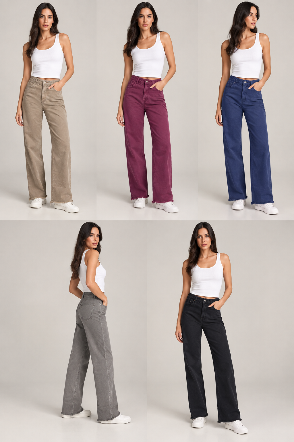 Jeans Donna Vita Alta Gamba Larga Jeans Donna Vita Alta Gamba Larga